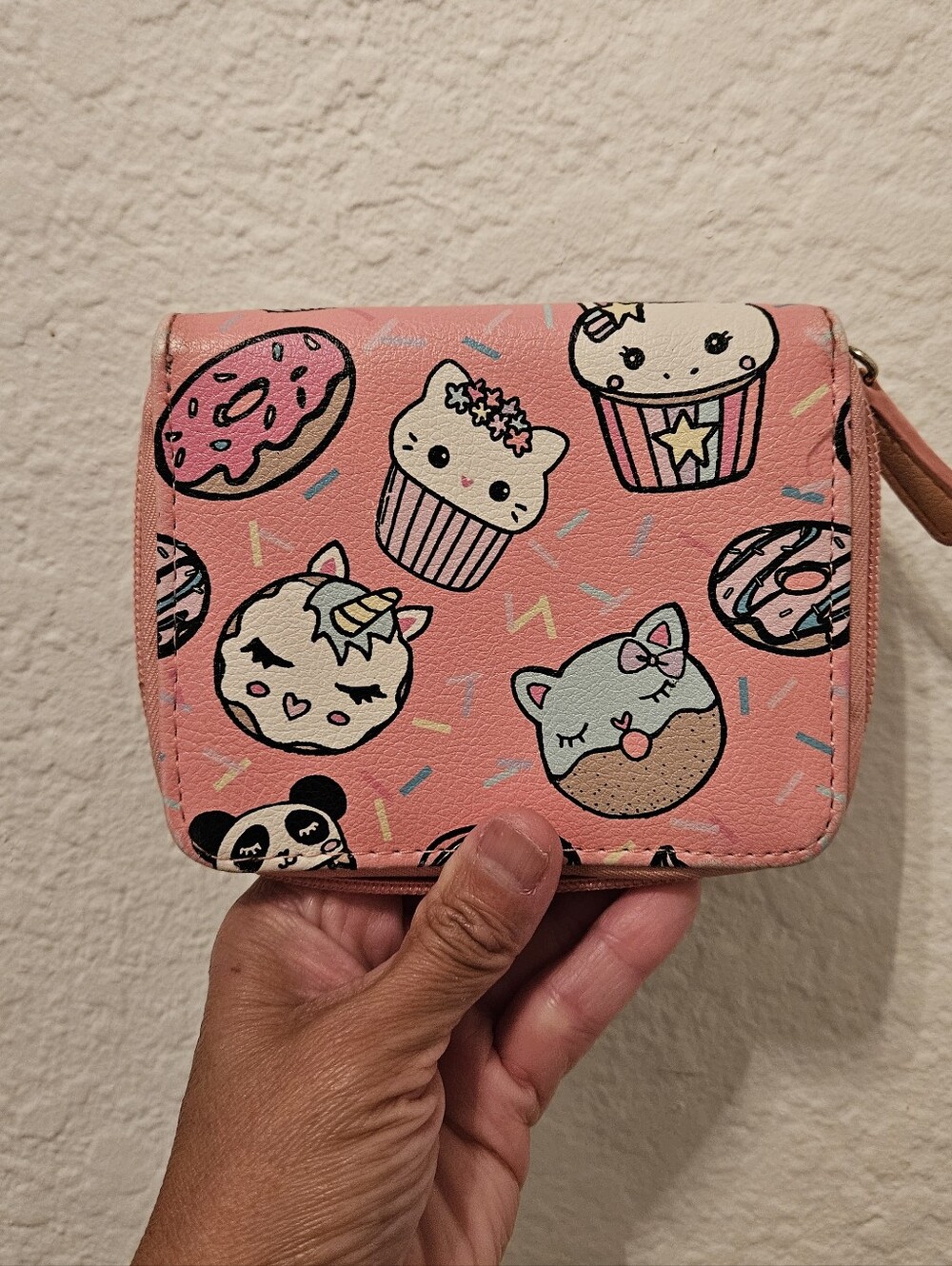 Betsy Johnson Pink Cute Donut & Cupcake Zip Wallet